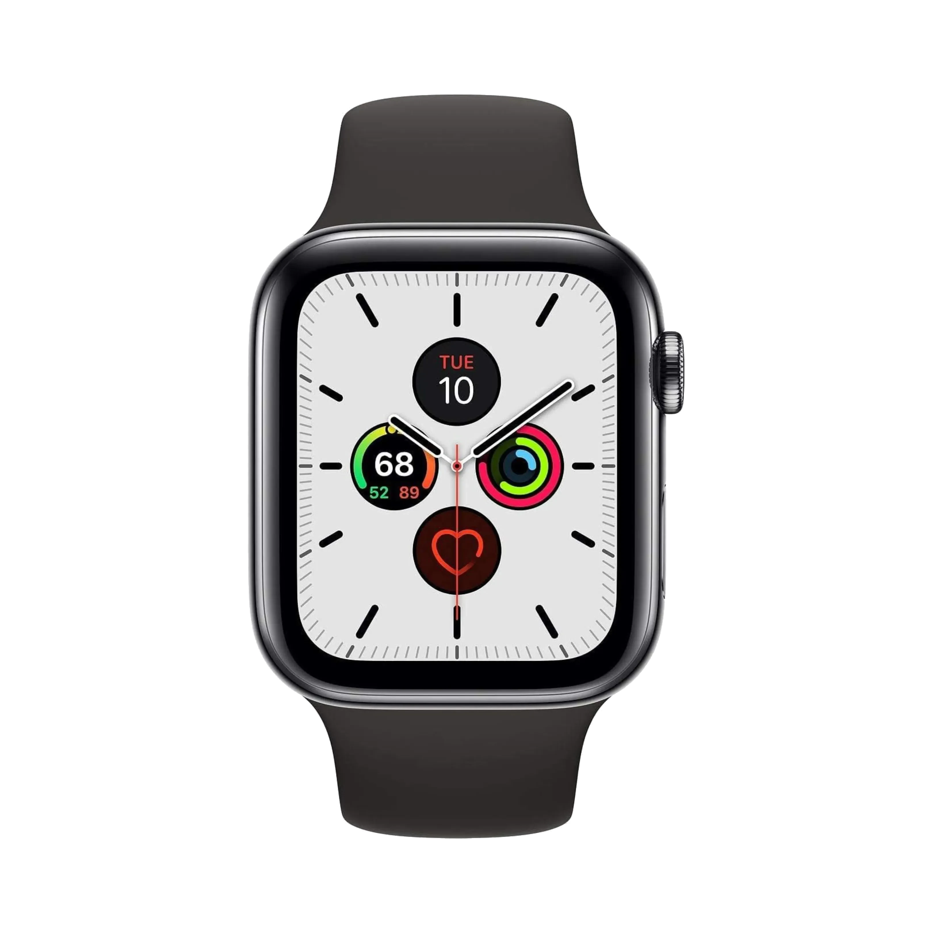 Apple Watch Series 5 - Paslanmaz Çelik - 44mm - Cellular - Gece yarısı