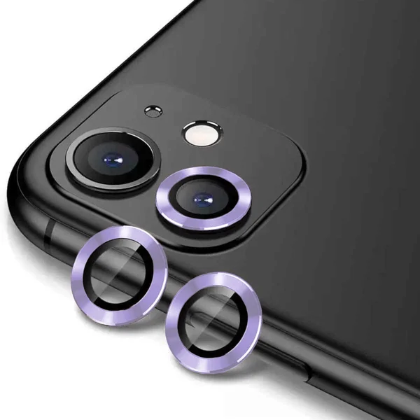 Apple iPhone 12 Zore CL-12 Premium Safir Parmak İzi Bırakmayan Anti-Reflective Kamera Lens Koruyucu - Lila - 2