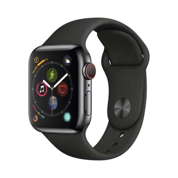 Apple Watch Series 4 - Paslanmaz Çelik - 40mm - Cellular - Gece yarısı
