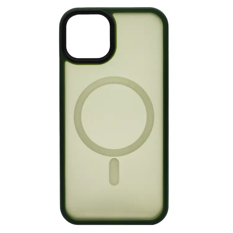 Nettech Apple iPhone 13 Uyumlu Mat Renkli MagSafe Arka Koruma Kılıf (Yeşil) NT-96332
