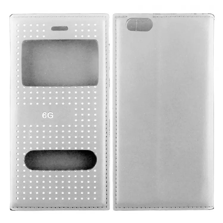 Nettech Apple iPhone 6S Uyumlu Pencereli Kapaklı Kılıf (Beyaz) VR-8304