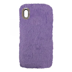 Nettech Apple iPhone XS Uyumlu Peluş Arka Koruma Kılıf (Lila) VR-12984