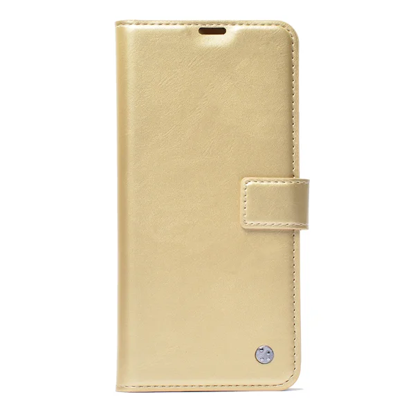 Realme Note 60 Kılıf Zore Kar Deluxe Kapaklı Kılıf - Gold - 1