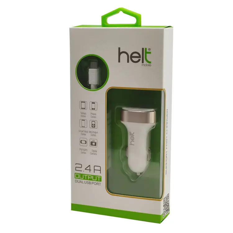 Helt HT-16 5W 2 Çıkışlı Micro Kablo + Araç Şarj Aleti (Beyaz) NT-14573
