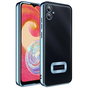 Galaxy A04E Kılıf Kamera Korumalı Logo Gösteren Zore Omega Kapak - Sierra Mavi