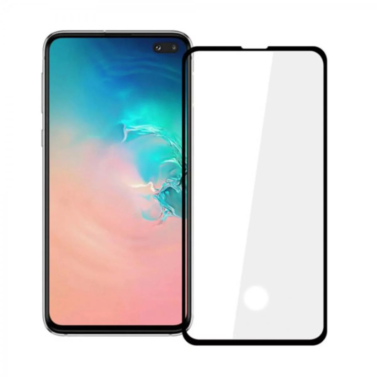 Helt Samsung Galaxy S10 Plus Uyumlu Full Glue Full Cam Koruyucu (Siyah) VR-20524