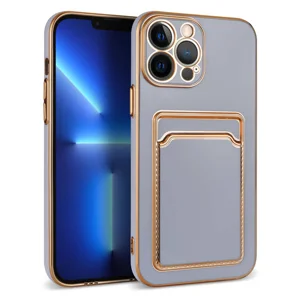 Apple iPhone 12 Pro Max Kılıf Zore Bark Kartlıklı Kapak - Lila