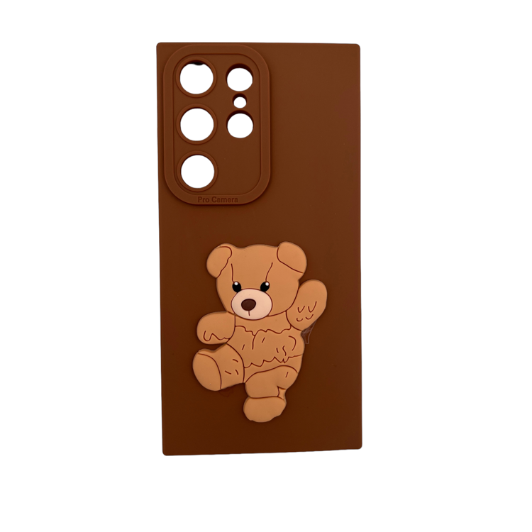 Nettech Samsung Galaxy S24 Ultra Uyumlu Maskot Seri Arka Koruma Kılıf (Kahverengi) NT-109780