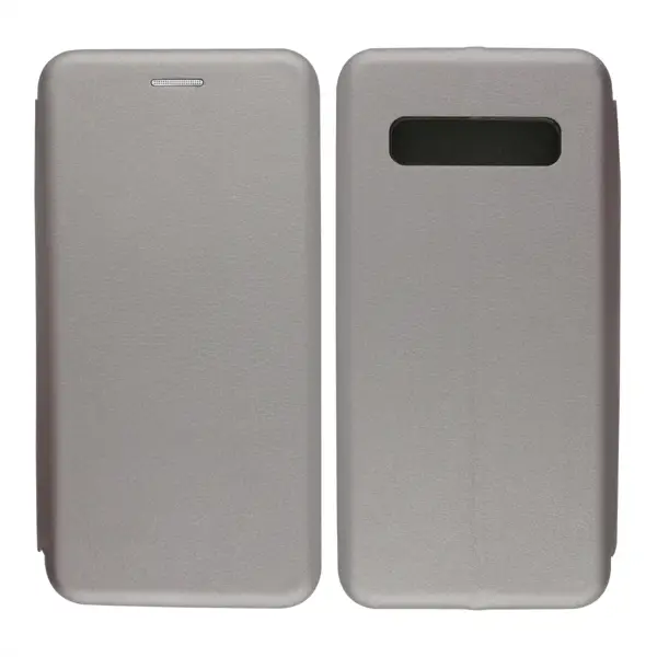 Nettech Samsung Galaxy S10 Uyumlu Lüx Seri Kapaklı Kılıf (Gri) VR-18111