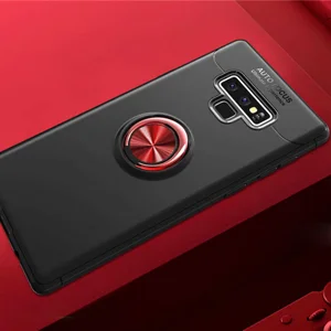Galaxy Note 9 Kılıf Zore Ravel Silikon Kapak - Siyah-Kırmızı