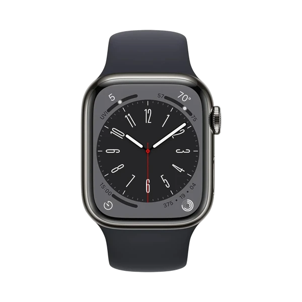 Apple Watch Series 8 - Paslanmaz Çelik - 45mm - Cellular - Gece yarısı - 2