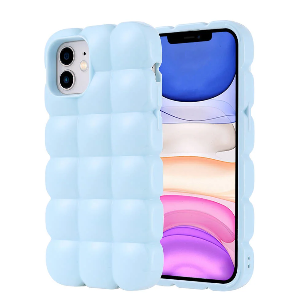 Apple iPhone 11 Kılıf Parlak Esnek Silikon Zore Dom Dom Kapak - Mavi