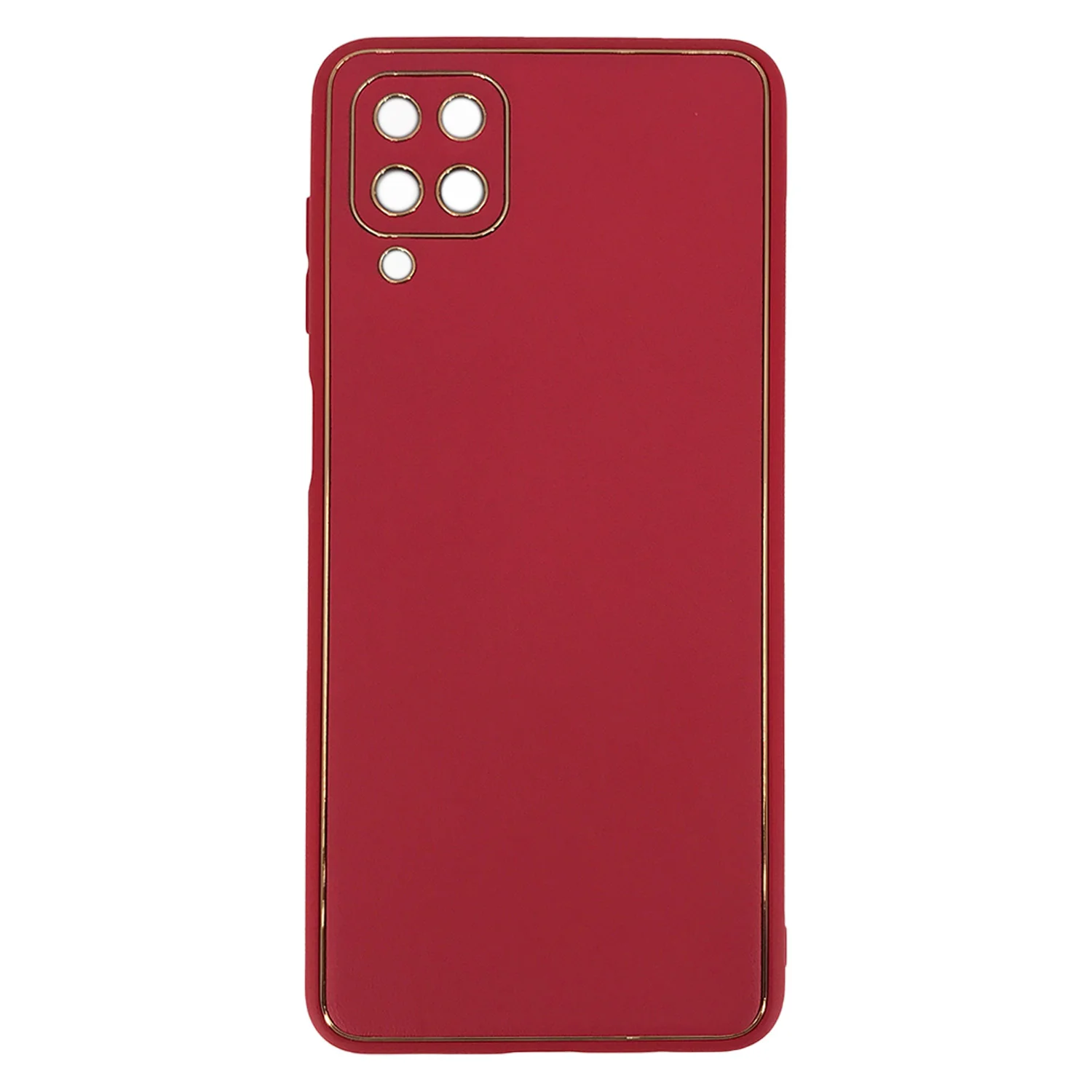 Nettech Samsung Galaxy A12 Uyumlu Coco Leather Seri Arka Koruma Kılıf (Kırmızı) NT-90498