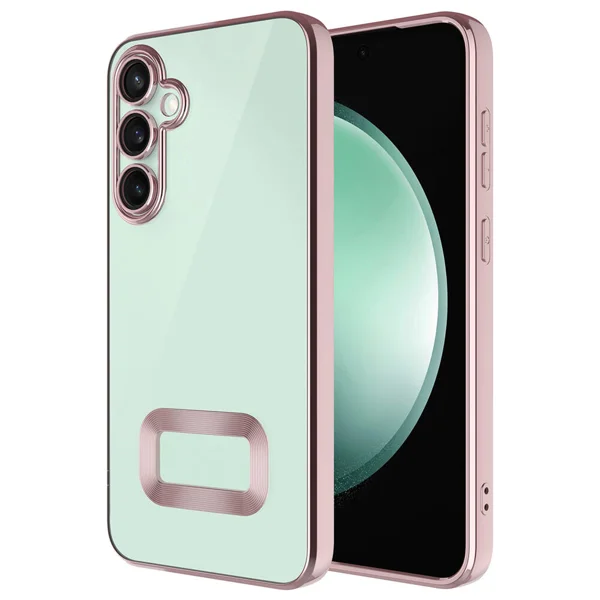 Galaxy S23 FE Kılıf Kamera Korumalı Logo Gösteren Zore Omega Kapak - Rose Gold - 1