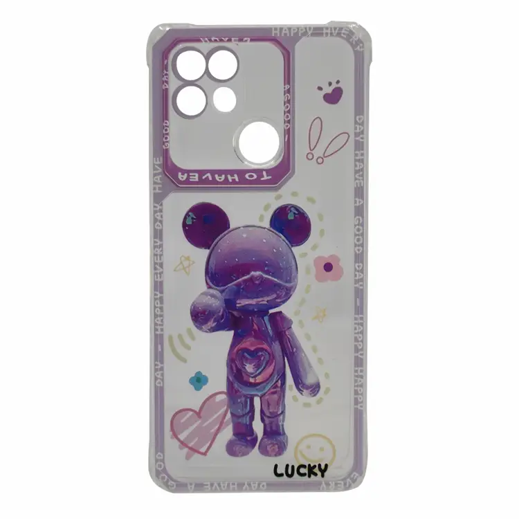 Nettech Oppo A15 Uyumlu Kristal Carachter Seri Arka Koruma Kılıf (Mor) NT-94974