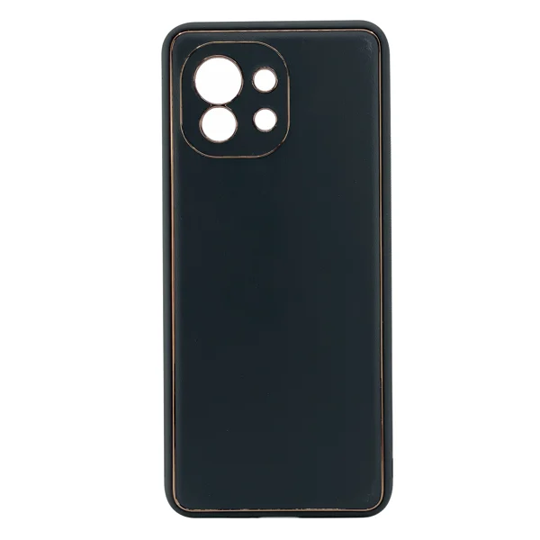Nettech Xiaomi Mi 11 Uyumlu Coco Leather Seri Arka Koruma Kılıf (Siyah) NT-99670 - 1