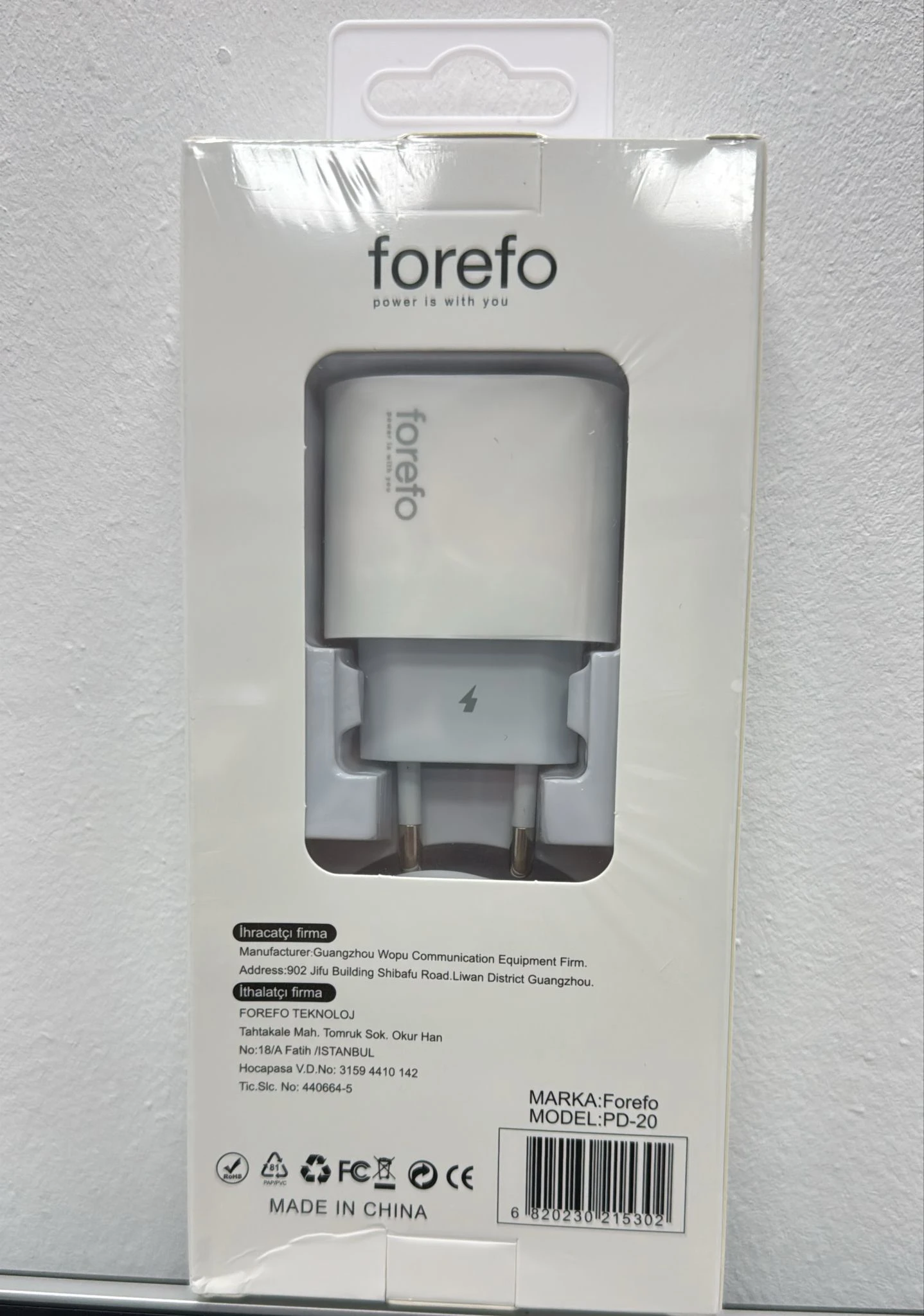 ForeFo 20W Hızlı Şarj Aleti
