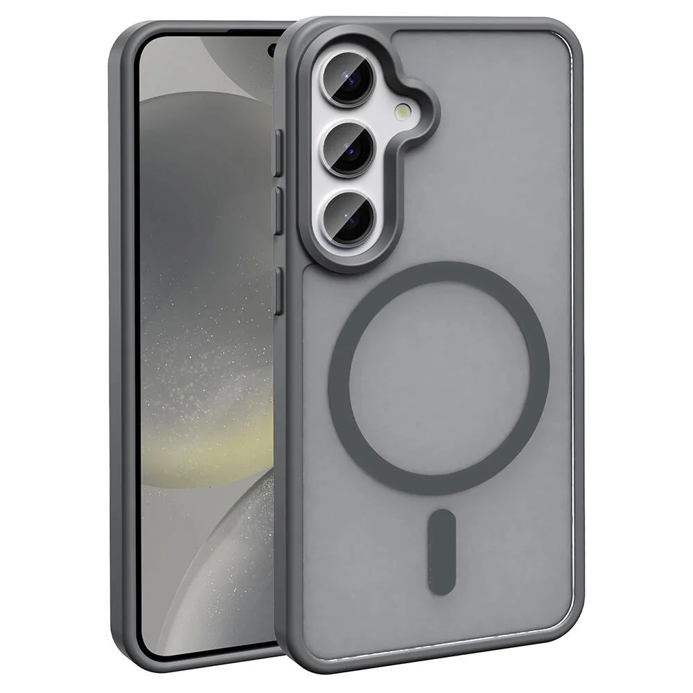 Galaxy S23 FE Kılıf Magsafe Şarj Özellikli Mat Arka Yüzey Zore Sio Kapak - Gri