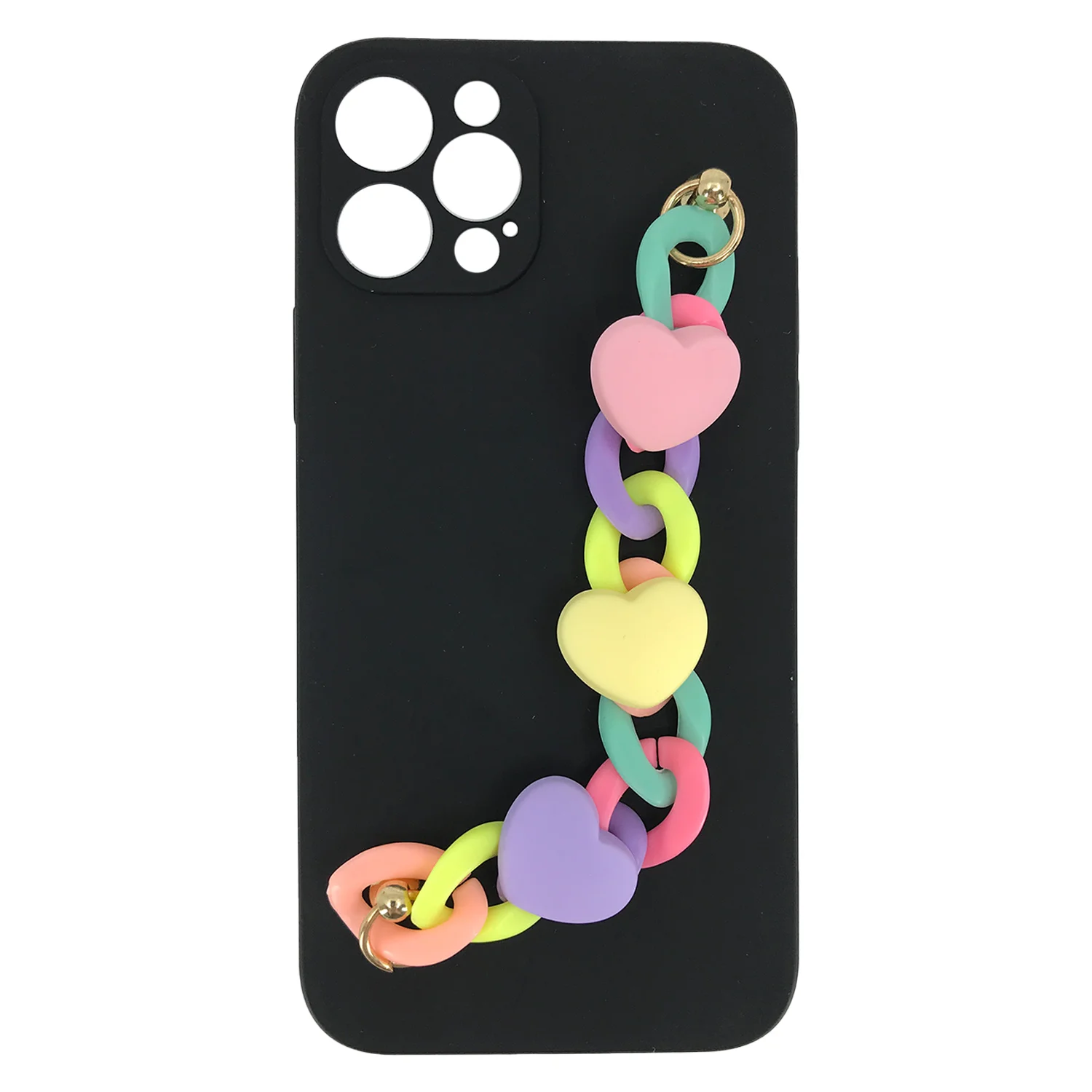 Nettech Apple iPhone 12 Pro Uyumlu Bilek Zincirli Arka Koruma Kılıf (Çeşitli Renk) NT-89919