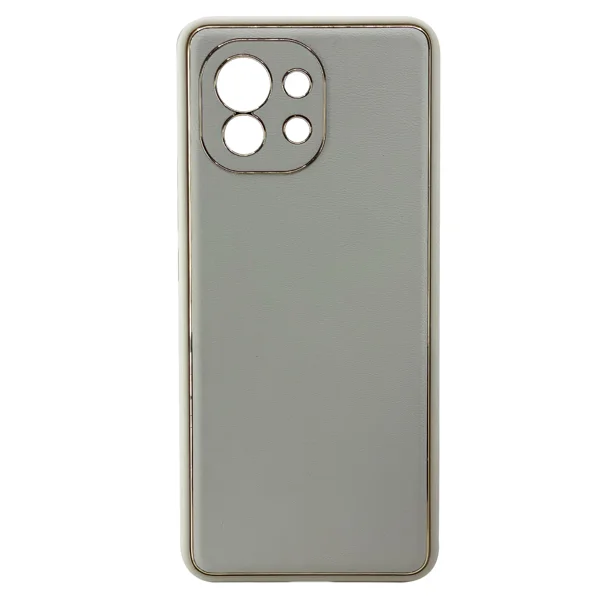 Nettech Xiaomi Mi 11 Uyumlu Coco Leather Seri Arka Koruma Kılıf (Gold) NT-99679 - 1