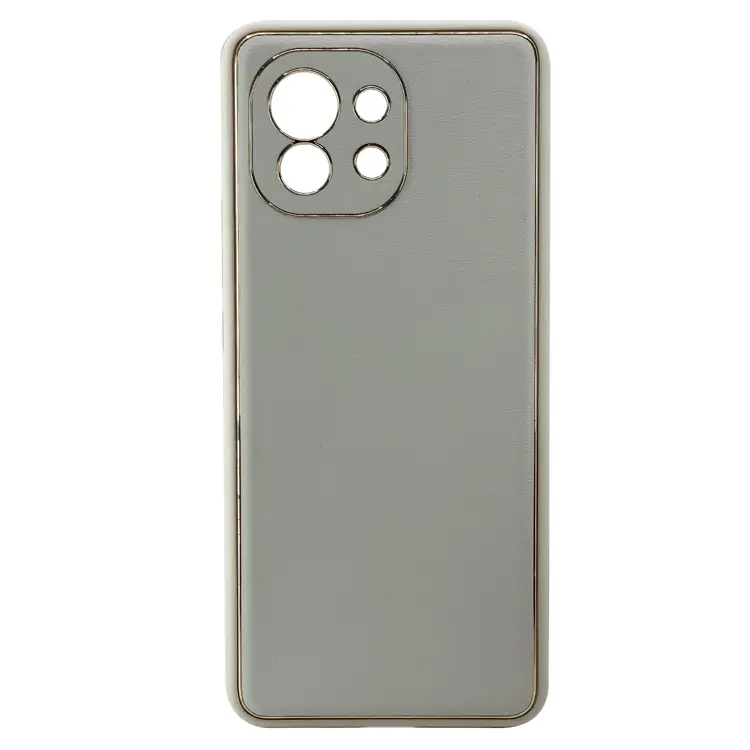 Nettech Xiaomi Mi 11 Uyumlu Coco Leather Seri Arka Koruma Kılıf (Gold) NT-99679