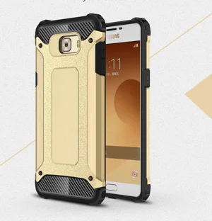 Galaxy C5 Kılıf Zore Crash Silikon Kapak - Gold