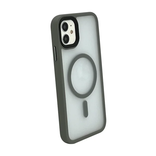 Nettech Apple iPhone 11 Uyumlu Mat Renkli MagSafe Arka Koruma Kılıf (Gri) NT-104728 - 2