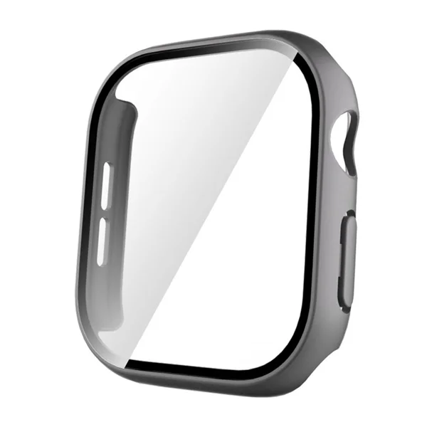 Apple Watch 10 42mm Sert PC Kasa ve Ekran Koruyucu Zore Watch Gard 35 - Koyu Gri - 1