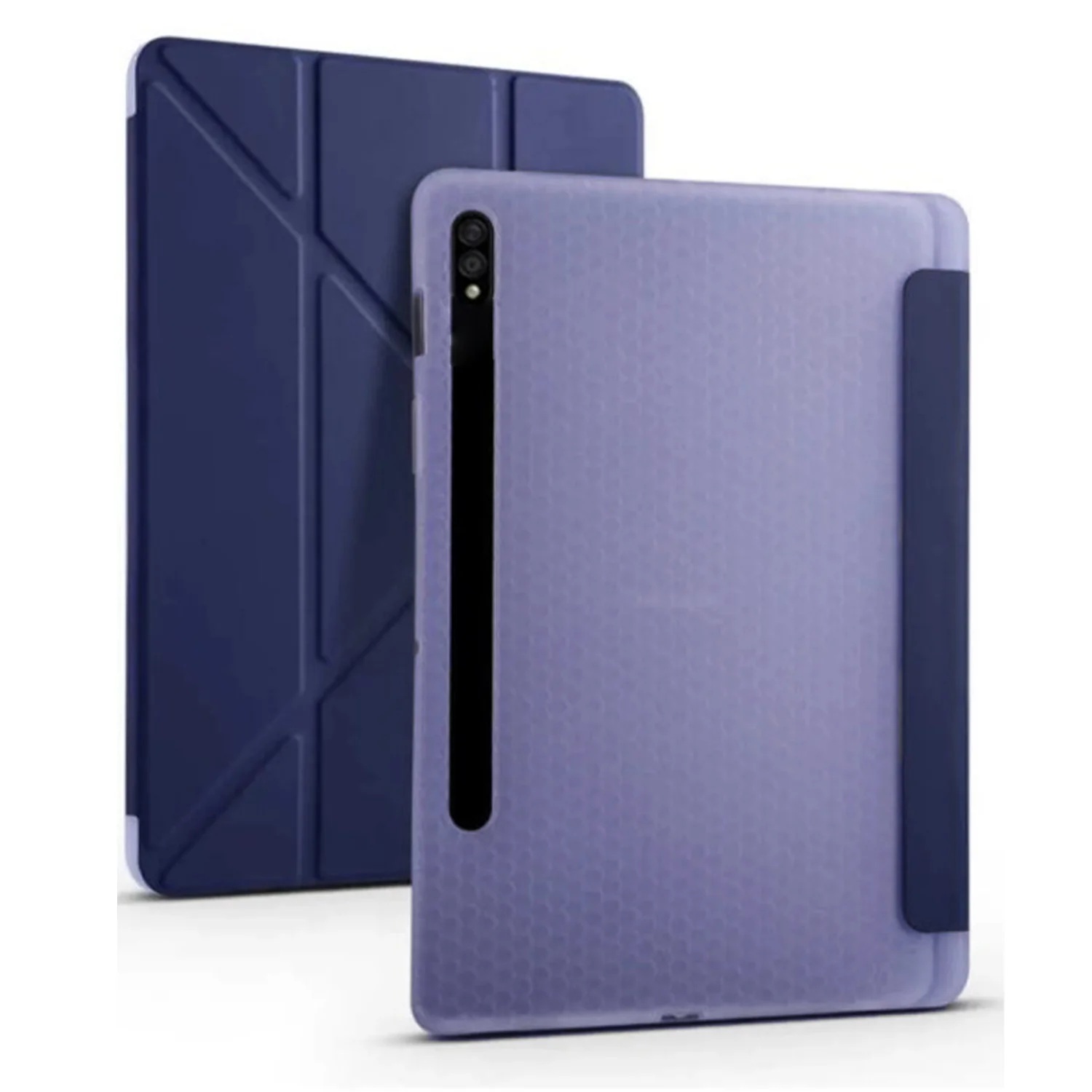 Nettech Samsung Galaxy Tab S7 FE LTE SM-T733 64 GB 12.4 Uyumlu Flip Prizma Seri Kapaklı Kılıf (Lacivert) NT-105342