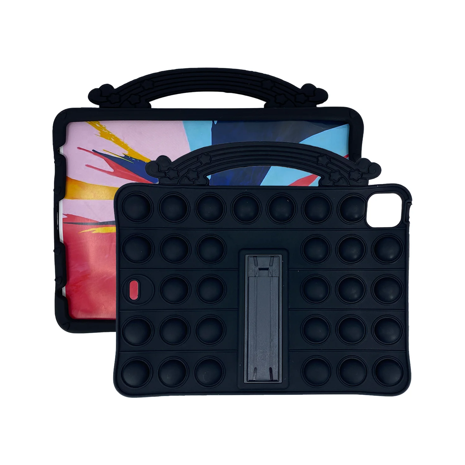 Nettech Apple iPad Air 4 10.9 inc Uyumlu Standlı Pop It Arka Koruma (Siyah) NT-93305