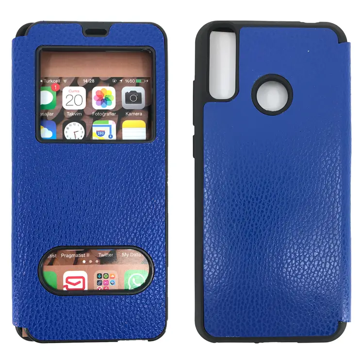 Nettech General Mobile GM10 Uyumlu Pencereli Kapaklı Kılıf (Mavi) NT-84510