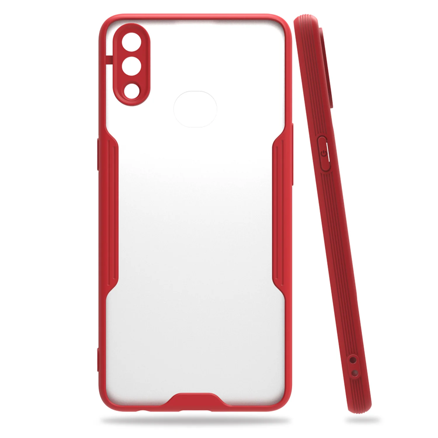 Nettech Samsung Galaxy A10S Uyumlu Kontrast Renkli Tuş Seri Arka Koruma Kılıf (Kırmızı) NT-88699