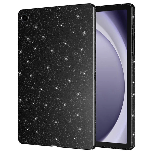 Galaxy Tab A9 Plus Simli Parlak Görünümlü Zore Tablet Koton Kılıf - Siyah - 1