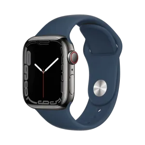 Apple Watch Series 7 - Paslanmaz Çelik - 41mm - Cellular - Gece yarısı