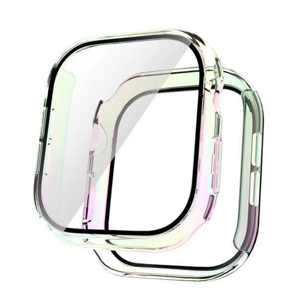 Apple Watch 10 42mm Sert PC Kasa Electroplatink Çerçeveli Ekran Koruyucu Zore Watch Gard 36 - Colorful - 1