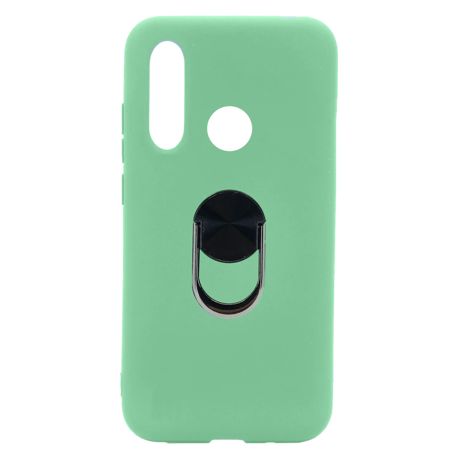Nettech Huawei Y6P Uyumlu Leather Ring Nano Arka Koruma Kılıf (Yeşil) NT-83071
