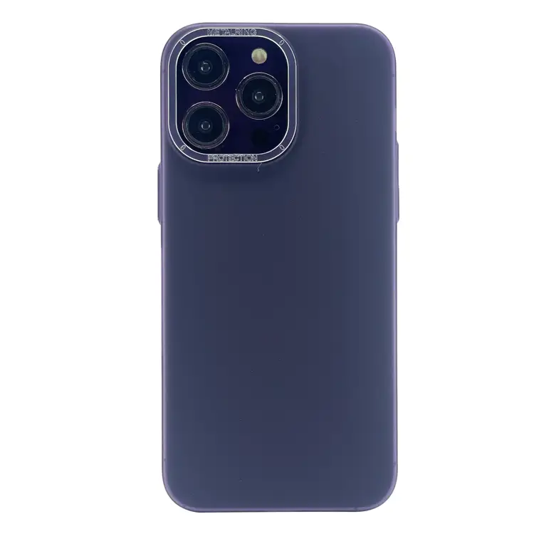 Nettech Apple iPhone 14 Pro Uyumlu Metal Çerçeveli Stil Seri Arka Koruma Kılıf (Mor) NT-101657