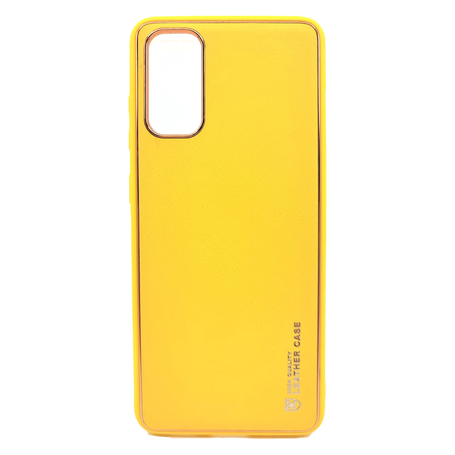 Nettech Samsung Galaxy S20 Uyumlu Coco Leather Seri Arka Koruma Kılıf (Sarı) NT-87845