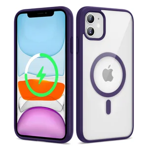 Apple iPhone 12 Pro Kılıf Magsafe Wireless Şarj Özellikli Silikon Zore Ege Kapak - Derin Mor