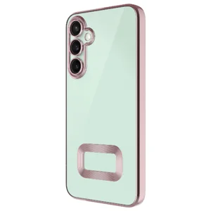Galaxy S24 FE Kılıf Kamera Korumalı Logo Gösteren Zore Omega Kapak - Rose Gold