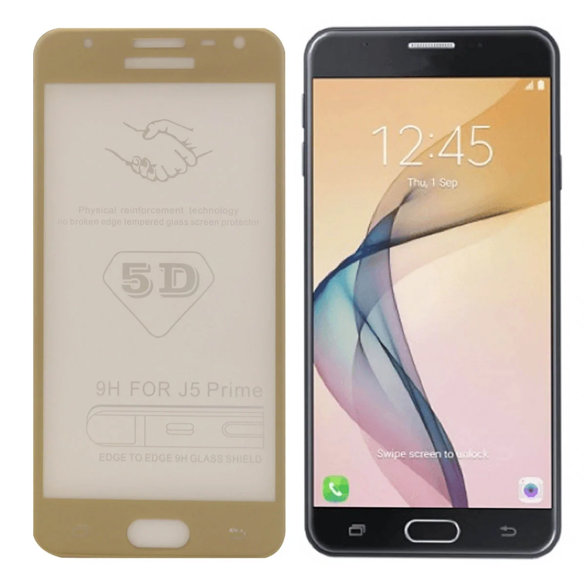 Helt Samsung Galaxy G570 J5 Prime Uyumlu 5D Glas Full Cam Koruyucu (Şeffaf) NT-19415