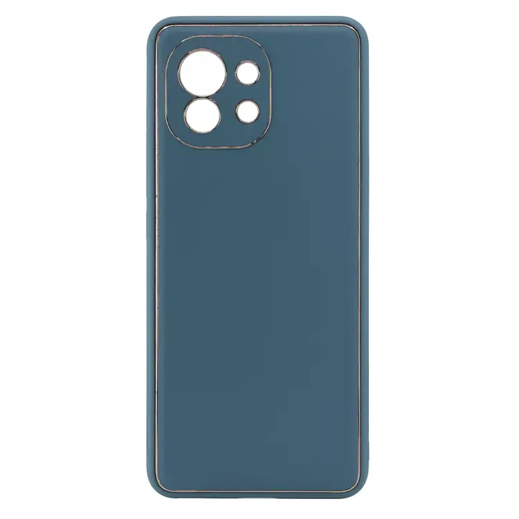 Nettech Xiaomi Mi 11 Uyumlu Coco Leather Seri Arka Koruma Kılıf (Gri) NT-99675