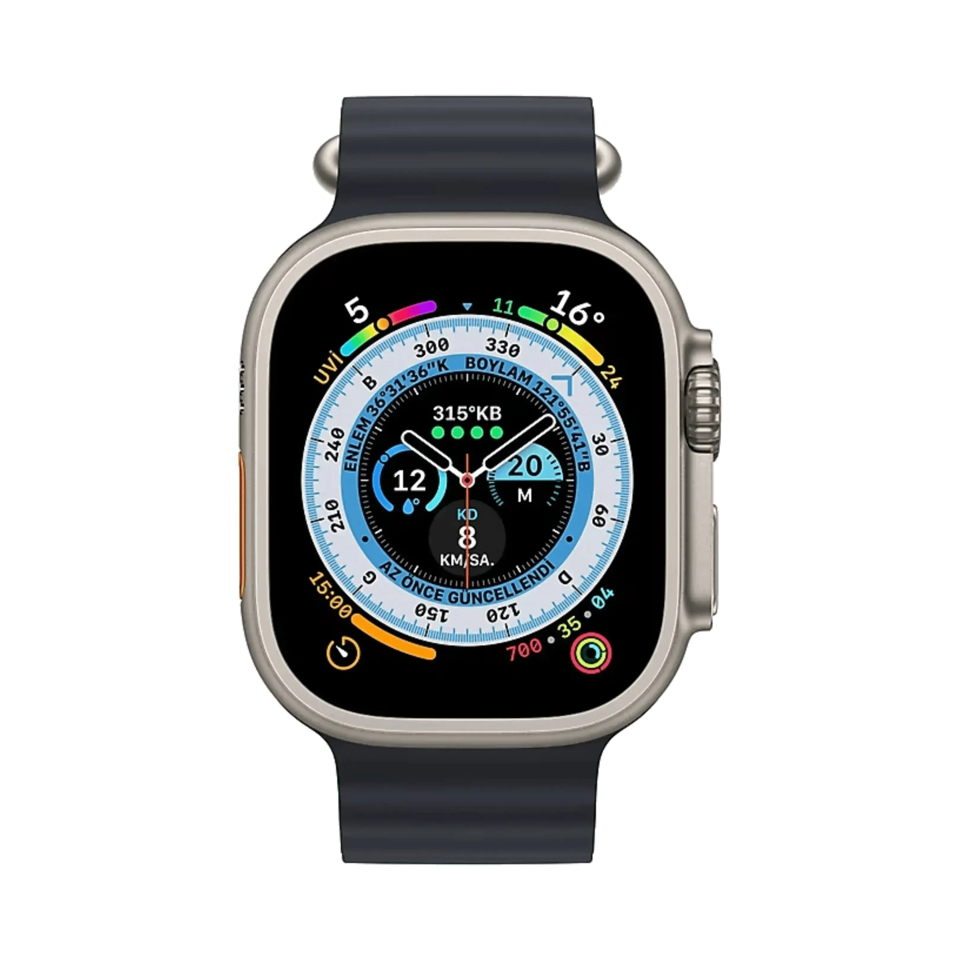 Apple Watch Ultra - Titanyum - 49mm - GPS - Gümüş