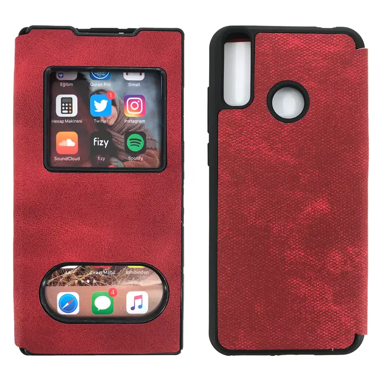 Nettech General Mobile GM10 Uyumlu Pencereli Kapaklı Kılıf (Kırmızı) NT-84508