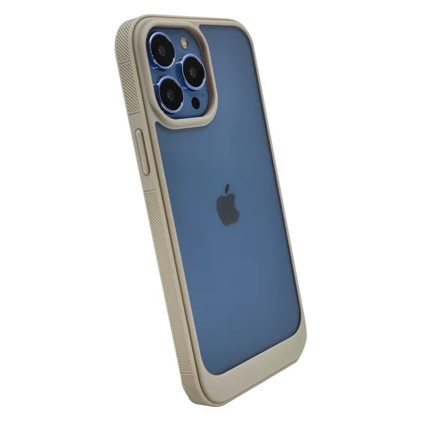 Nettech Apple iPhone 13 Pro Uyumlu Solid Frame Arka Koruma Kılıf (Krem) NT-95831 - 2