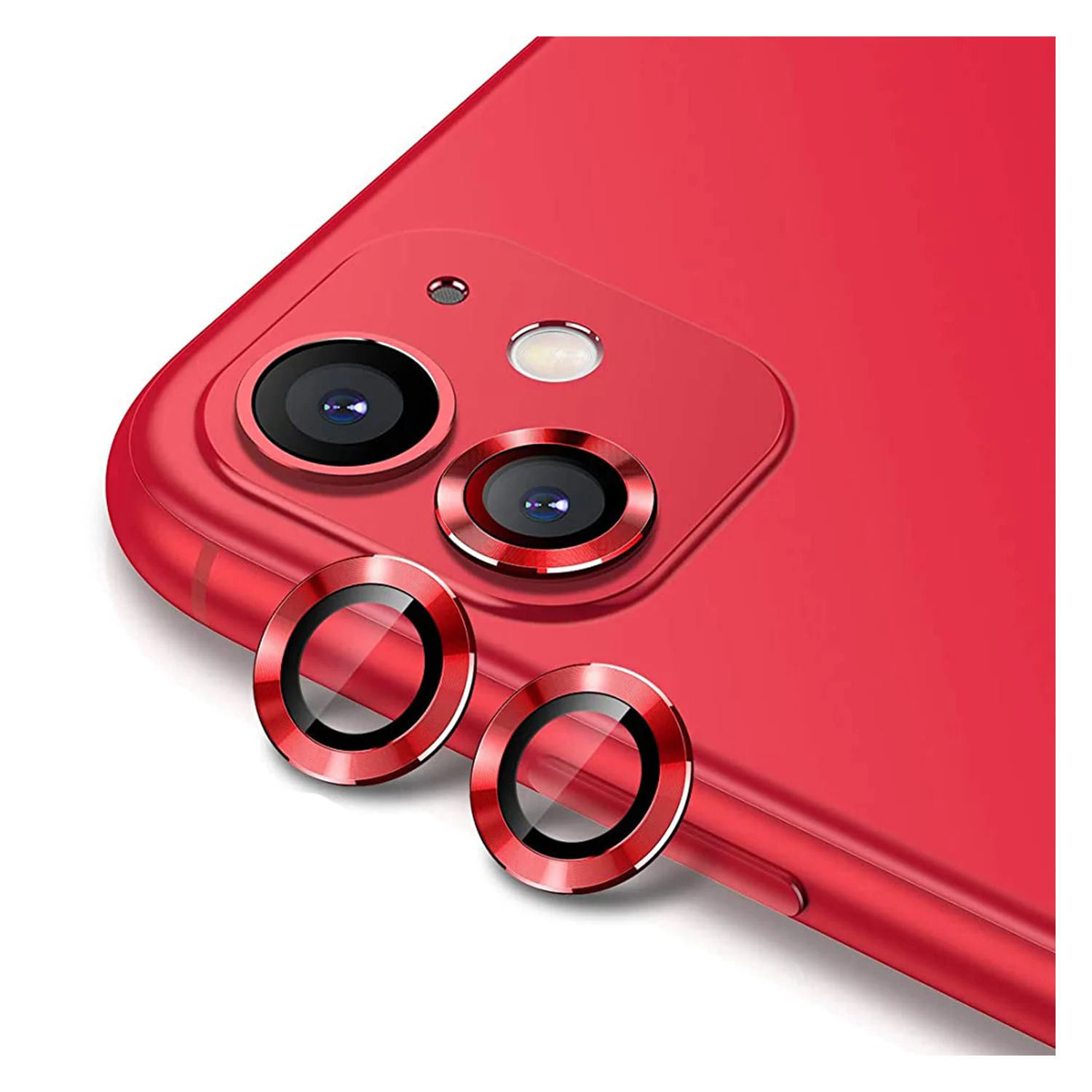 Nettech Apple iPhone 11 Uyumlu Damla Model 2in Kamera Cam Koruyucu (Kırmızı) NT-90093