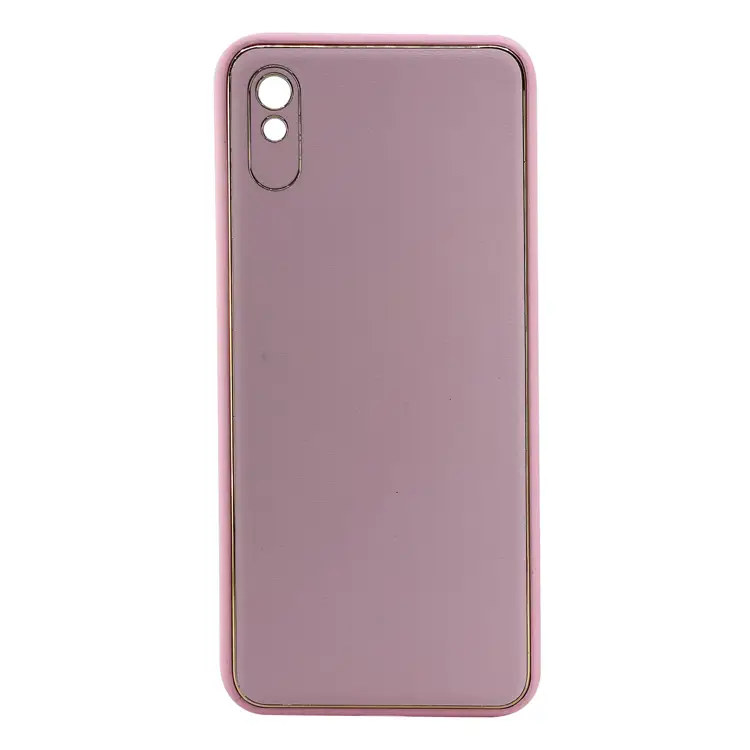 Nettech Xiaomi Redmi 9A Uyumlu Coco Leather Seri Arka Koruma Kılıf (Pembe) NT-99969