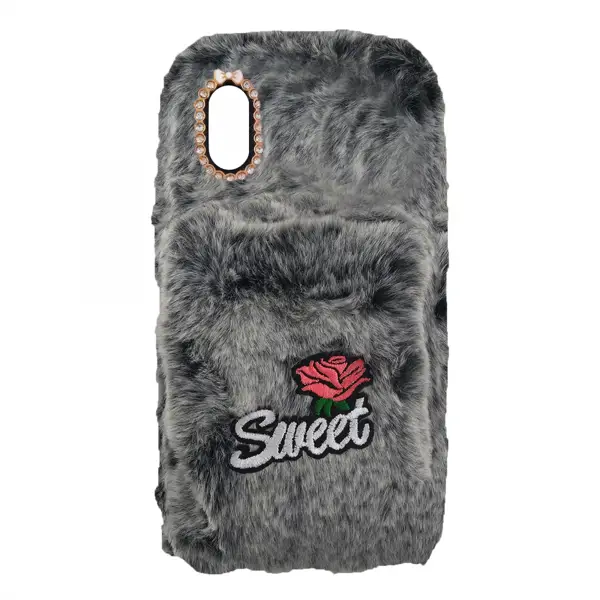Nettech Apple iPhone XS Uyumlu Peluş Arka Koruma Kılıf (Siyah) VR-13112