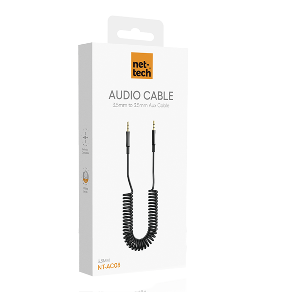 Nettech NT-AC08 Plastik 100 Cm Aux Kablo (Siyah) NT-108333 - 3