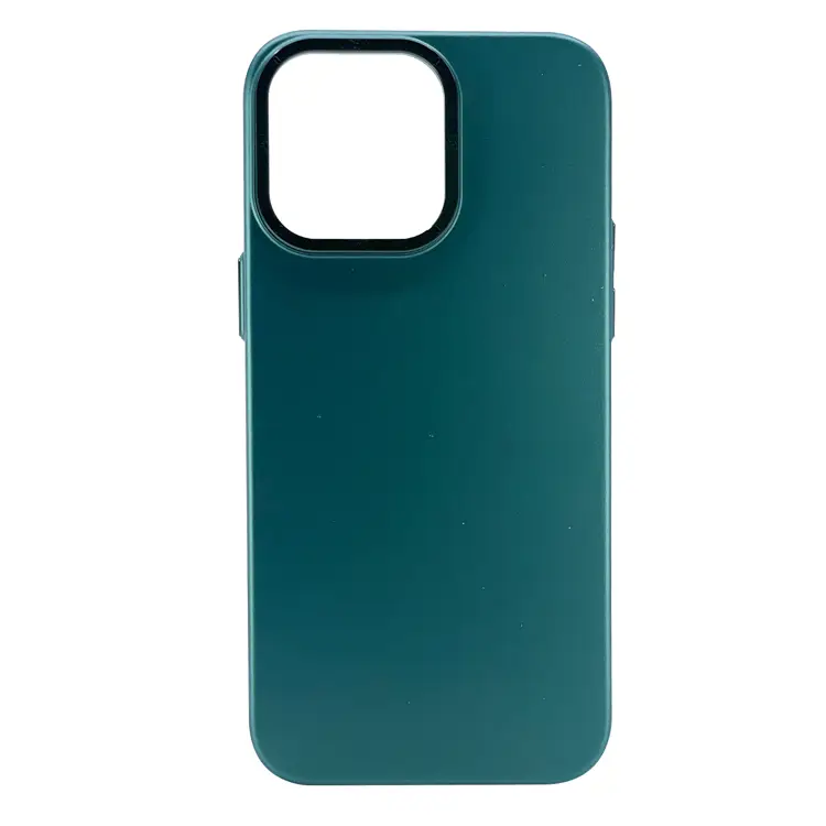 Nettech Apple iPhone 13 Pro Max Uyumlu Spray Metal Çerçeveli Deri Serisi Arka Koruma Kılıf (Yeşil) NT-101589